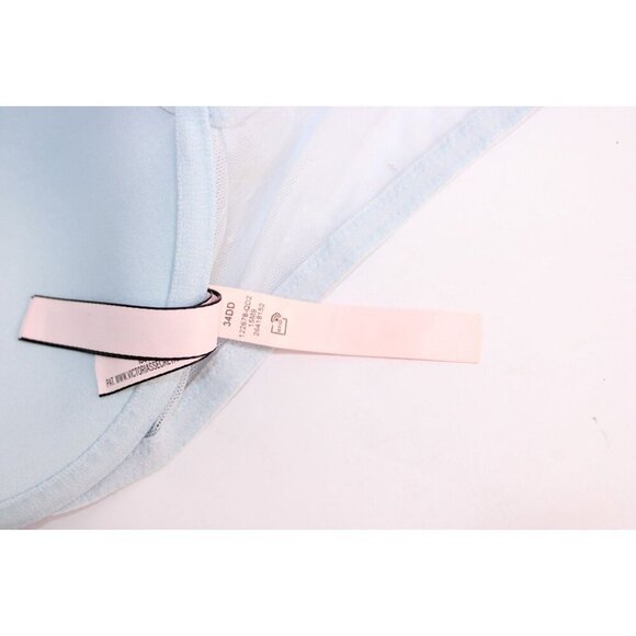 Victoria's Secret 34DD Blue Solid Push Up Lace Lightly Padded Unwired Razorback - Picture 5 of 14